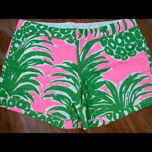 Lilly Pulitzer pink and green pineapple shorts
